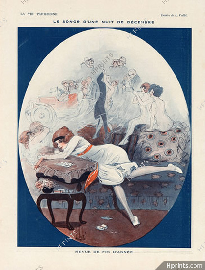 Louis Vallet 1920 Woman Dreaming