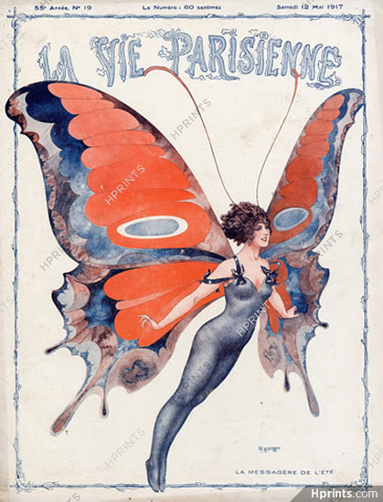 Hérouard 1917 Summer Messenger Butterfly Woman