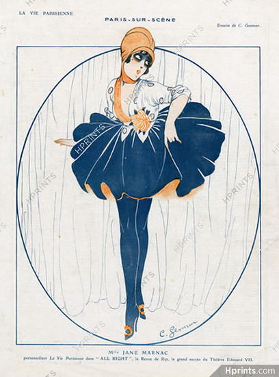 Charles Gesmar 1916 Jane Marnac, Revue ''All Right'' Music hall