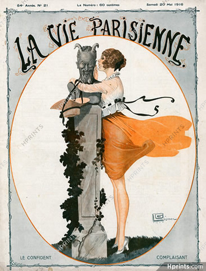 Léonnec 1916 Woman Whispering To Confidant Faun