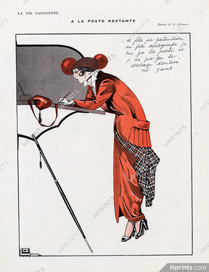 Léonnec 1914 Elegant Parisienne, Fashion Illustration