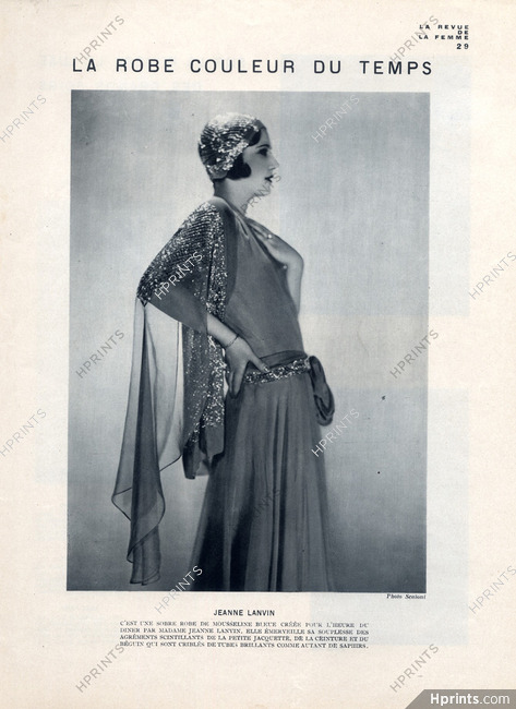 Jeanne Lanvin 1930 Evening Gown Jaquette & Béguin Photo Scaioni