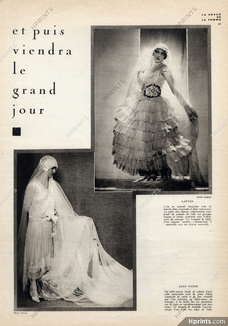nogle få Hændelse, begivenhed Elskede Jeanne Lanvin & Jean Patou 1927 Wedding Dresses Photo Scaioni