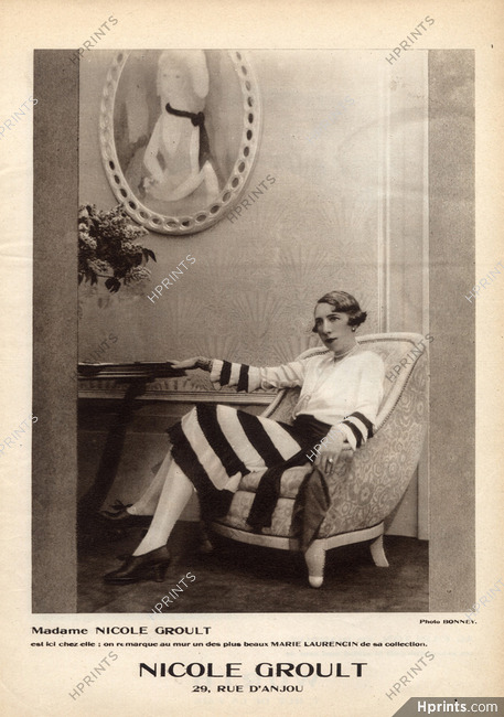 Mrs Nicole Groult 1927 Her Portrait by Marie Laurencin, Decorative Arts, Photo Bonney