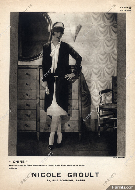 Nicole Groult 1927 ''Chine'' Flapper fashion style the ''Garçonne'', Photo Scaioni