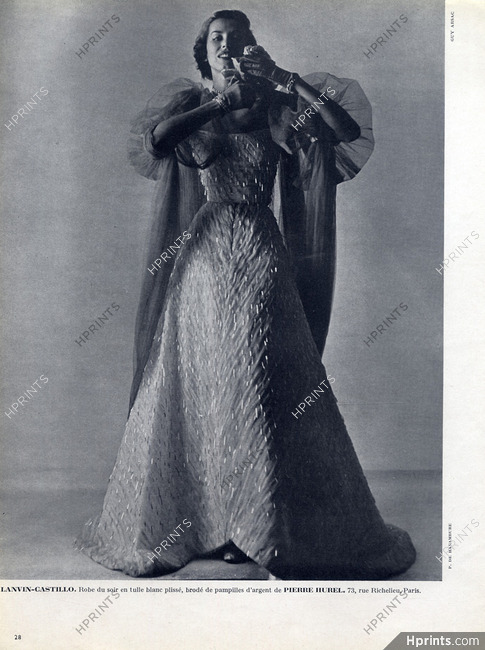 Lanvin Castillo 1951 lace Evening Gown, Photo Arsac, Pierre Hurel & Cie