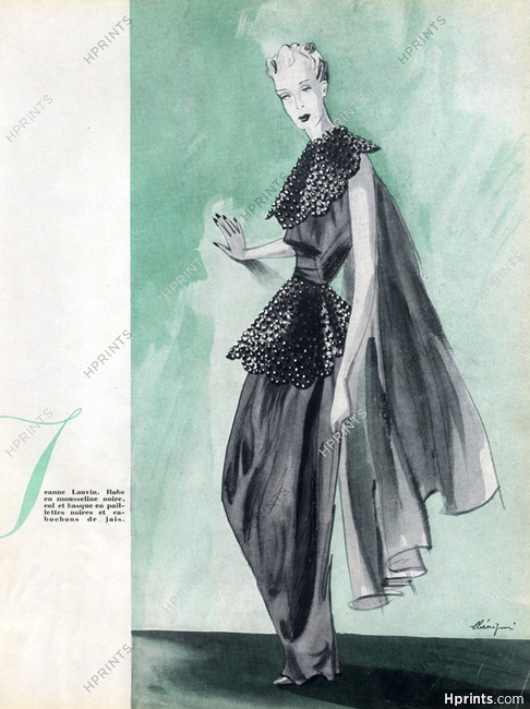 Jeanne Lanvin 1941 Evening Gown Benigni