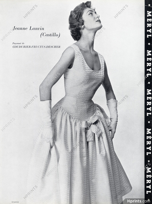 Lanvin-Castillo 1956 Coudurier Fructus Descher, Summer Dress