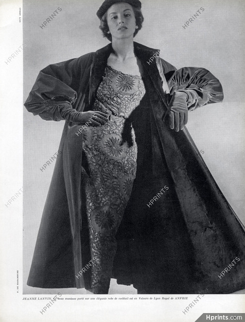 Jeanne Lanvin 1951 Evening Gown & Coat, Velours Anfrie