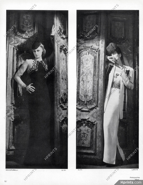 Jeanne Lanvin 1946 Schiaparelli Evening Gown