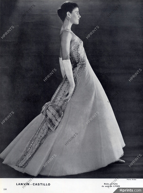 Lanvin Castillo 1956 Evening Embroidery Gown, Photo Pierre André