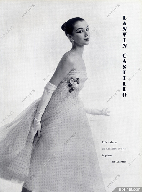 Lanvin Castillo 1956 Dress to Danced, Strapless, Marcel Guillemin