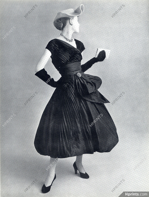 Lanvin Castillo 1951 black dinner Dress