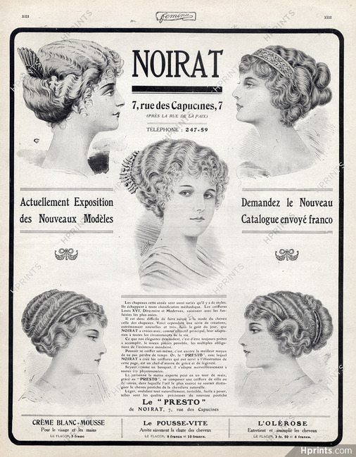 Noirat (Hairstyle) 1912 Hairpieces Hairstyle Westfield