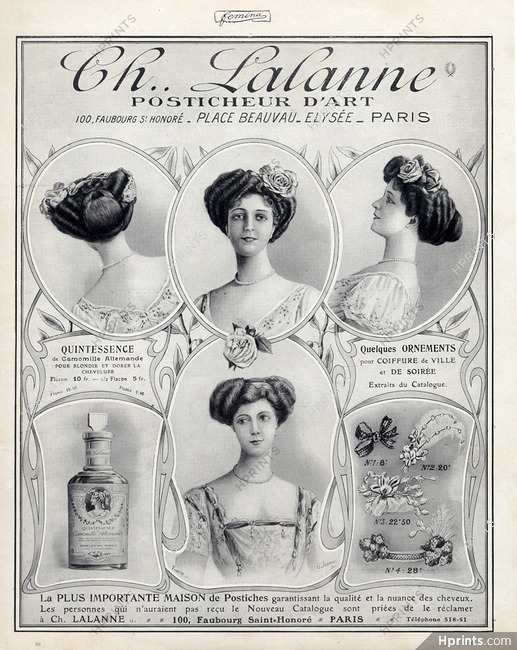 Lalanne (Hairstyle) 1908 Hairpieces Hairstyle