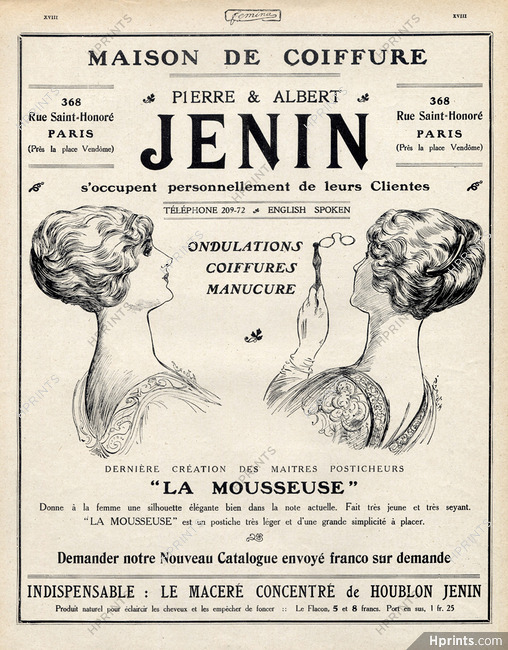 Pierre & Albert Jenin (Hairstyle) 1912 Haipieces