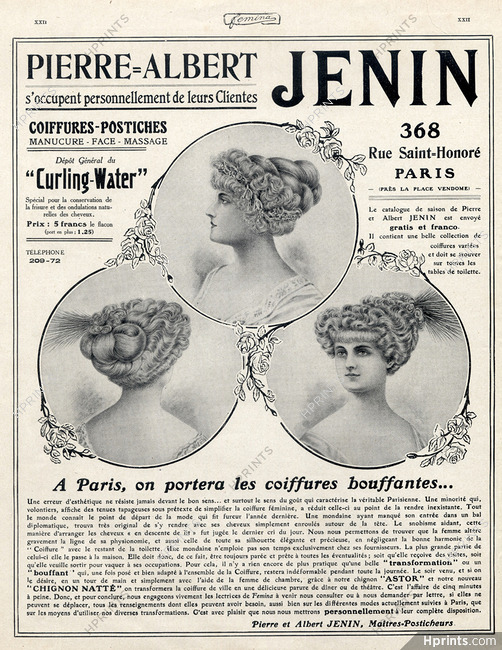Pierre & Albert Jenin (Hairstyle) 1911 Hairpieces