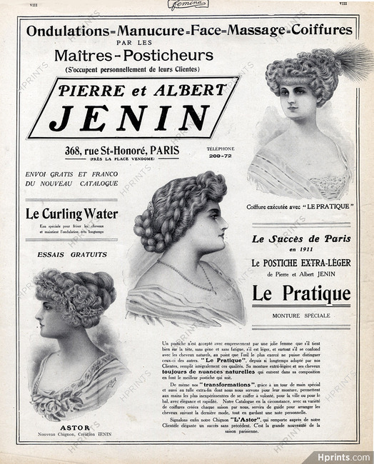 Pierre & Albert Jenin (Hairstyle) 1911 Hairpieces Westfield