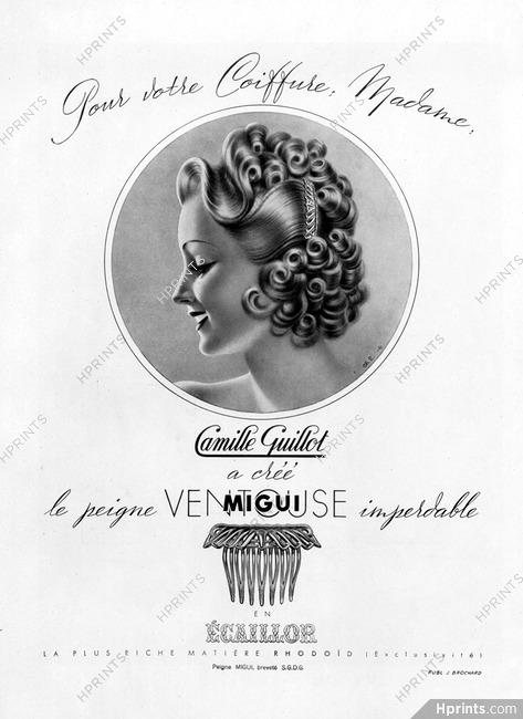 Camille Guillot (Combs) 1946 Hairstyle & Comb Migui Charles Lemmel