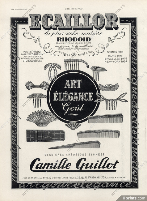 Camille Guillot (Combs) 1941 Migui Comb Ecaillor Rhodoid
