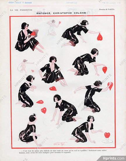 Vald'Es 1923 Woman Playing With A Heart
