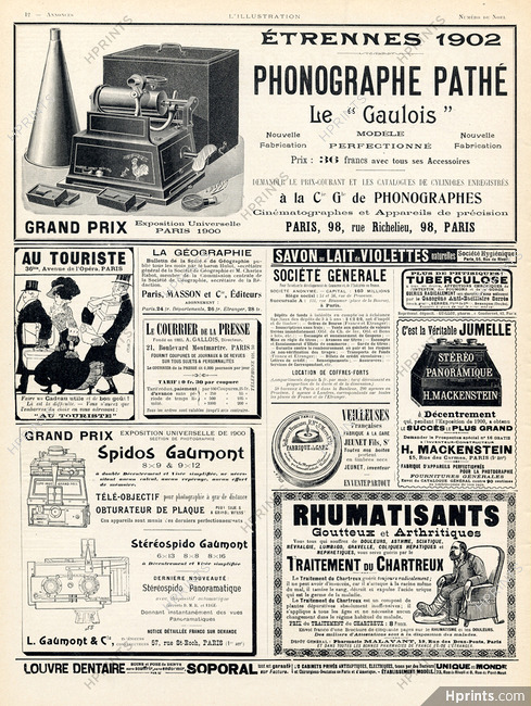 Pathé Phonograph & Spidos Gaumont 1901
