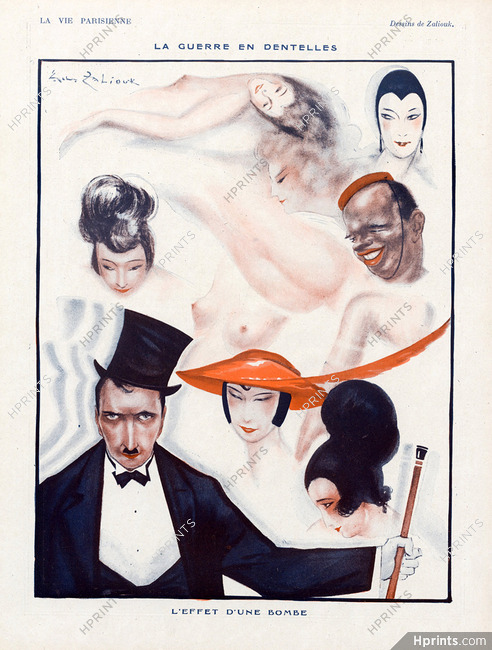 Sacha Zaliouk 1921 ''La Guerre en Dentelles'' Black Tie Top Hat