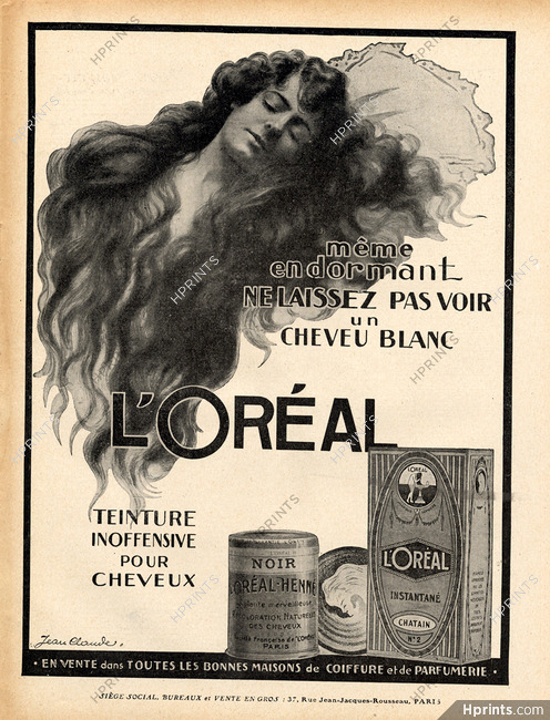 L'Oréal 1921 Jean Claude, Dyes for hair, Hairstyle