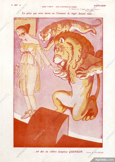 Roubille 1920 Quinson Dompteur Lion Tiger Tamer