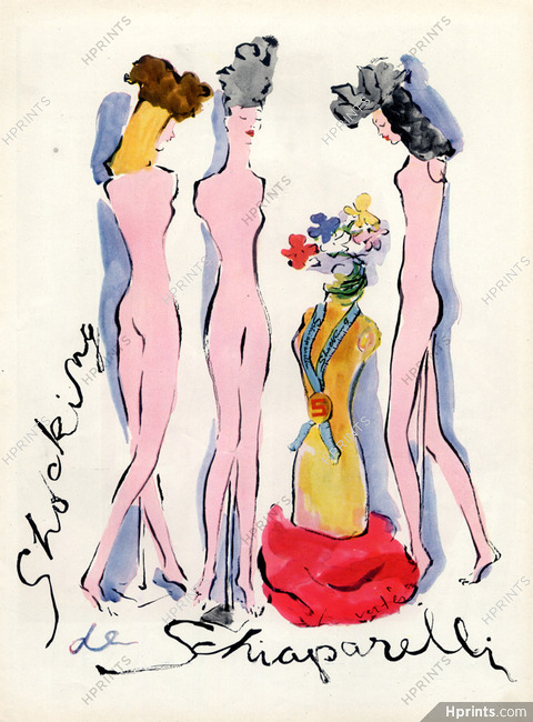 Schiaparelli (Perfumes) 1943 Shocking Nudes Marcel Vertes