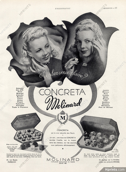 Molinard (Perfumes) 1941 Concreta