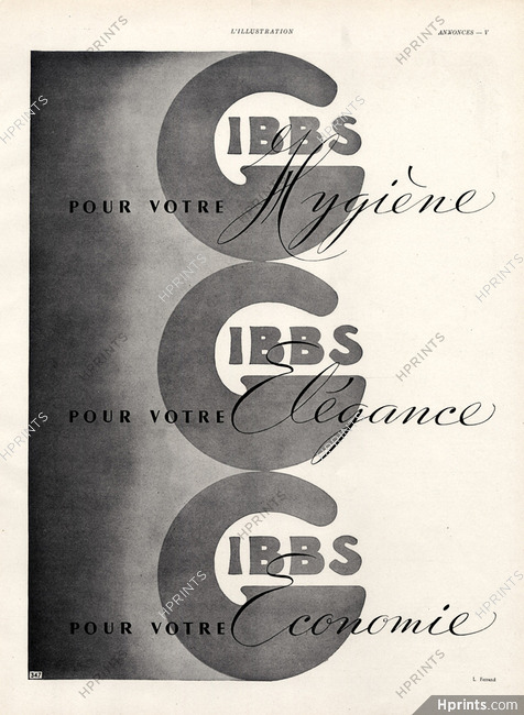 Gibbs (Cosmetics) 1941 Art Deco Style