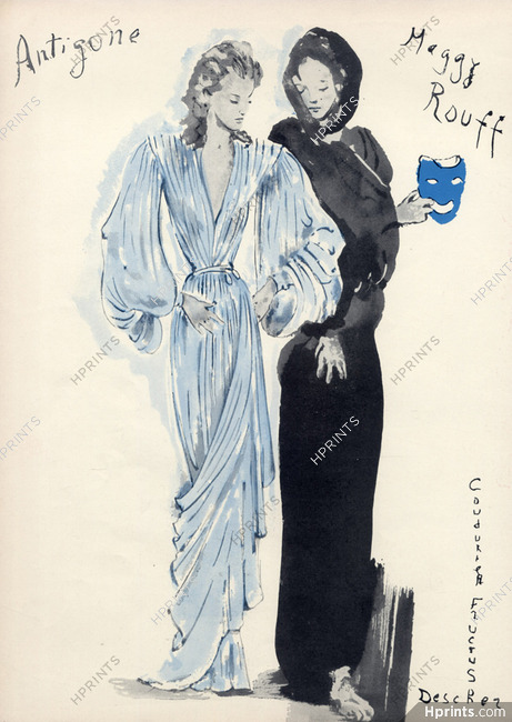Maggy Rouff 1944 "Antigone" Christian Berard, Coudurier Fructus Descher
