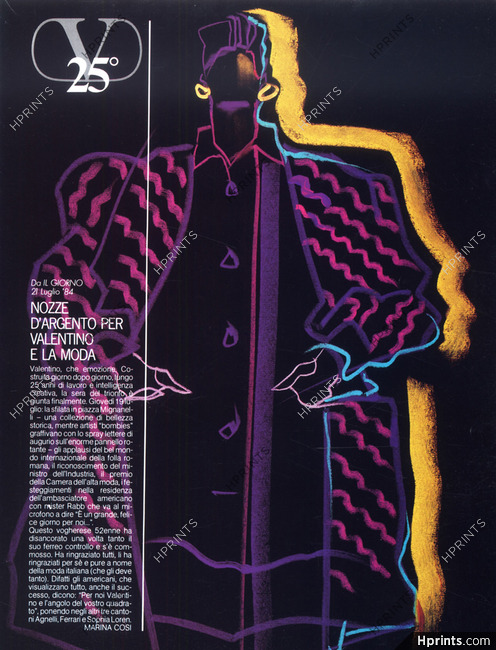 Valentino 1984 Fashion Illustrations Coat, Tony Viramontes
