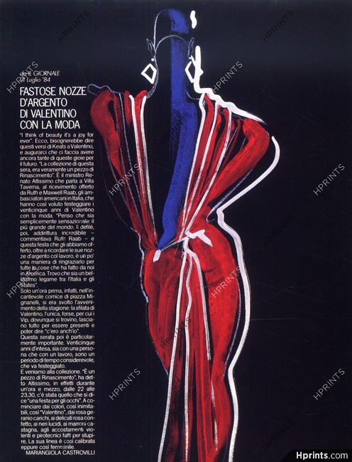 Valentino 1984 Fashion Illustrations Tony Viramontes