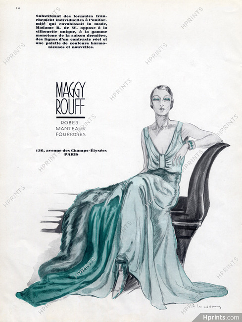 Maggy Rouff (Couture) 1931 Evening Gown
