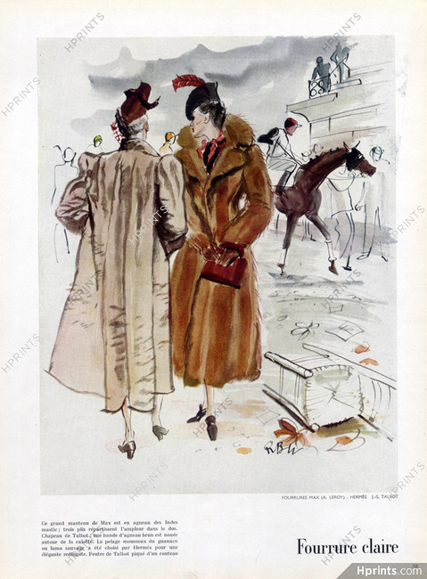 Hermès & Leroy 1937 Fur Coats, Talbot Hats, Bouët-Willaumez, Horse Racing