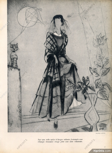 Jeanne Lanvin 1948 Black Dress, Vary