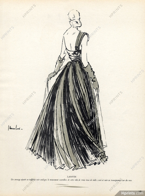 Jeanne Lanvin 1947 Evening Gown, Haramboure