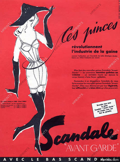Scandale (Lingerie) 1955 Girdle Avant-Garde Stockings Diaz