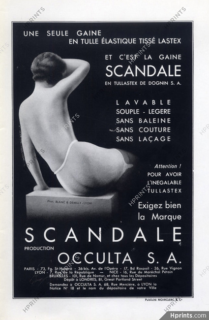 Scandale (Lingerie) 1934 Occulta Girdle Blanc & Demilly Photo