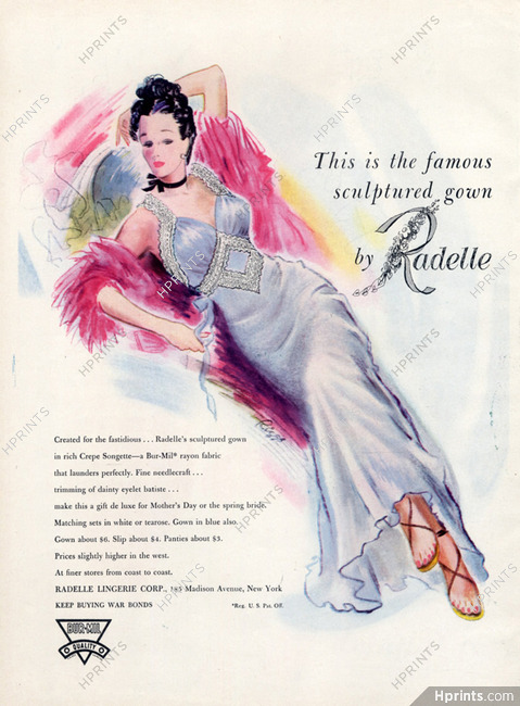 Radelle (Lingerie) 1944 Sculptured Gown