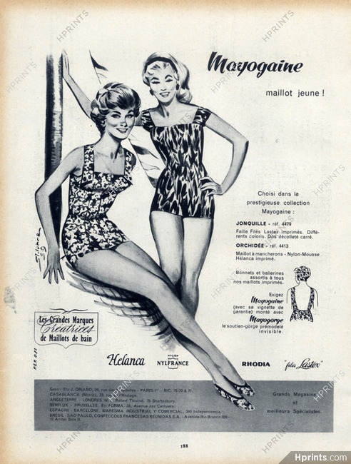 Mayogaine (Swimwear) 1959 Ets Oriano, Helanca, Filex