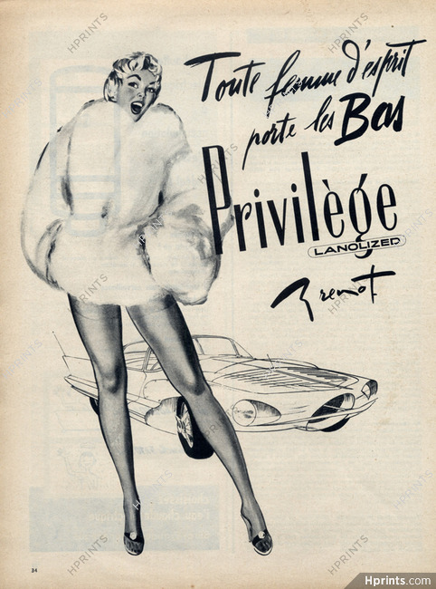Privilège (Stockings) 1956 Brénot, Pinup Pin-up