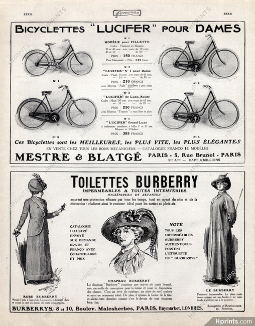 Ets Mestre & Blatgé 1912 Bicycles Lucifer for Woman