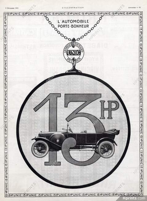 Unic (Cars) 1922 Model 13HP