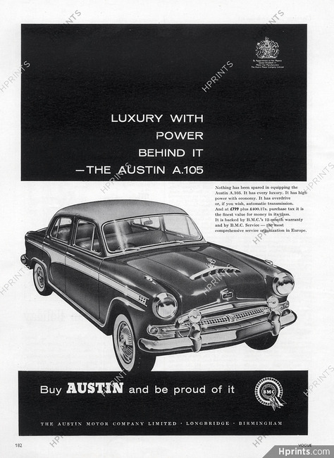 Austin (Cars) 1957 Luxury A.105