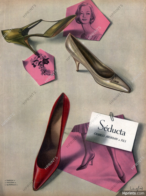 Seducta (Shoes) 1958 Models Marion Phoceen Quadrille Charles Jourdan J.Langlais