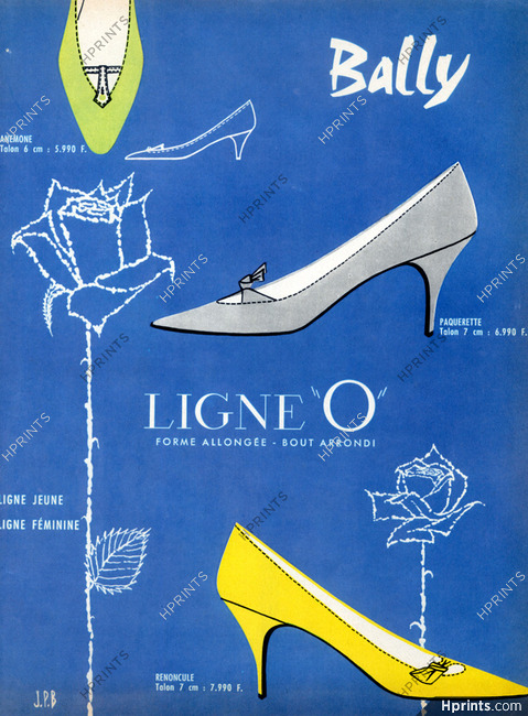 Bally (Shoes) 1960 Ligne O Models Anemone Paquerette Renoncule J.Pierre Bailly