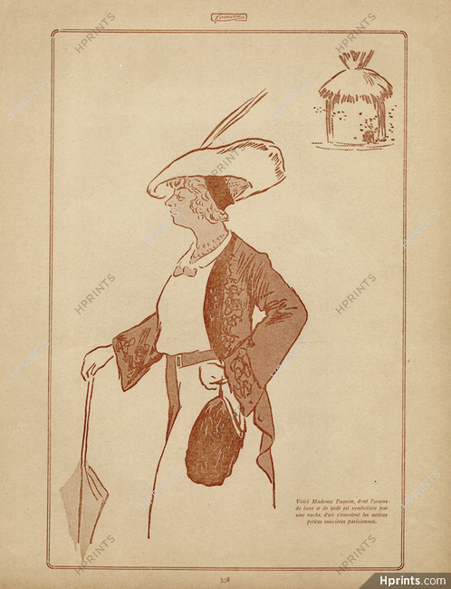 SEM (Georges Goursat) 1912 Mrs Paquin, Caricature